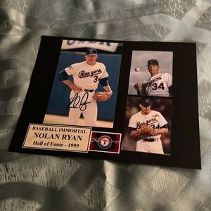 Nolan Ryan autograph Texas Rangers photo